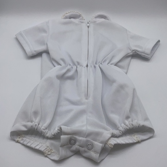 1970s Infant Boys Summer Romper White Vintage Retro Fashion Movie Wardrobe 3-6M - Picture 10 of 11